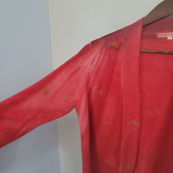 Marika Charles Women’s 4 Cashmere Blend Open Front Printed Cardigan - Picture 5 of 16